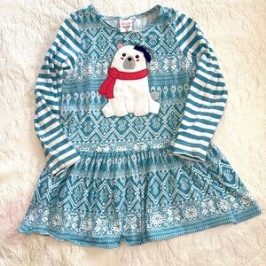 Ricrac & Ruffles Blue and White Kids Casual Dress with Seal Design